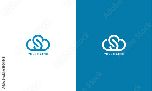 Letter s cloud logo, vector graphic design