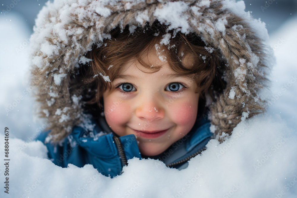 Funny small kids playing outdoors in the yard happy childhood wintertime memories Generative AI Funny small kids playing outdoors in the yard happy childhood wintertime memories Generative AI