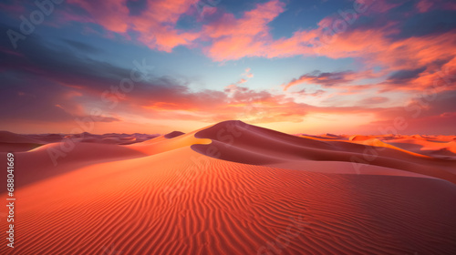 Desert landscape with lonely tree and sand dunes. 3d render.  © korkut82