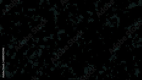 Glowing particles and dots moves, big data visualization, futuristic and digital background, 4K, seamless loop