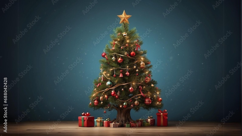 christmas tree in isolated background