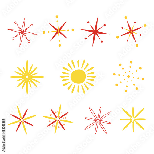 Abstract esoteric figures, eye, heart and moon and sun shapes. Trendy minimalist basic shapes, stars, lines and circles, rhombuses, modern graphic design elements vector set