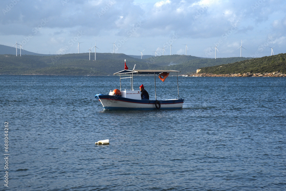Obraz premium Fischerboote in der Bucht von Segacik, Türkei