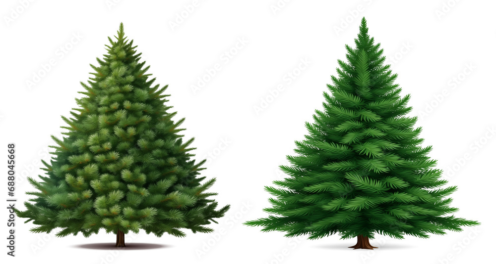 Christmas tree collection PNG transparent , AI generate