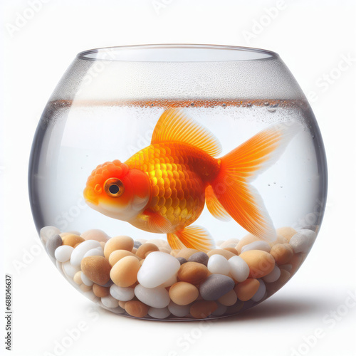 Goldfish isolated on a white background. ai generative