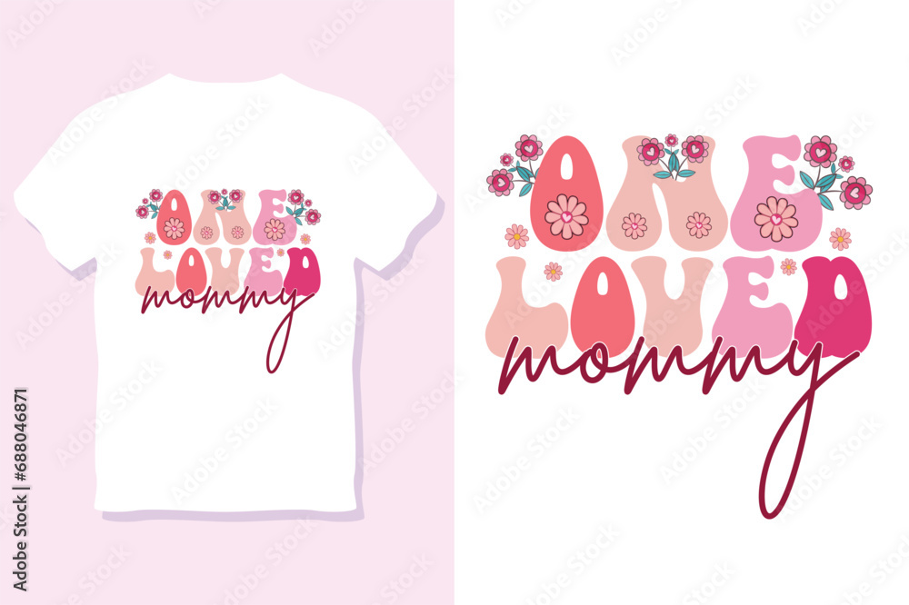  retro love more mommy Svg  or Valentine Sublimation T-Shirt Design
