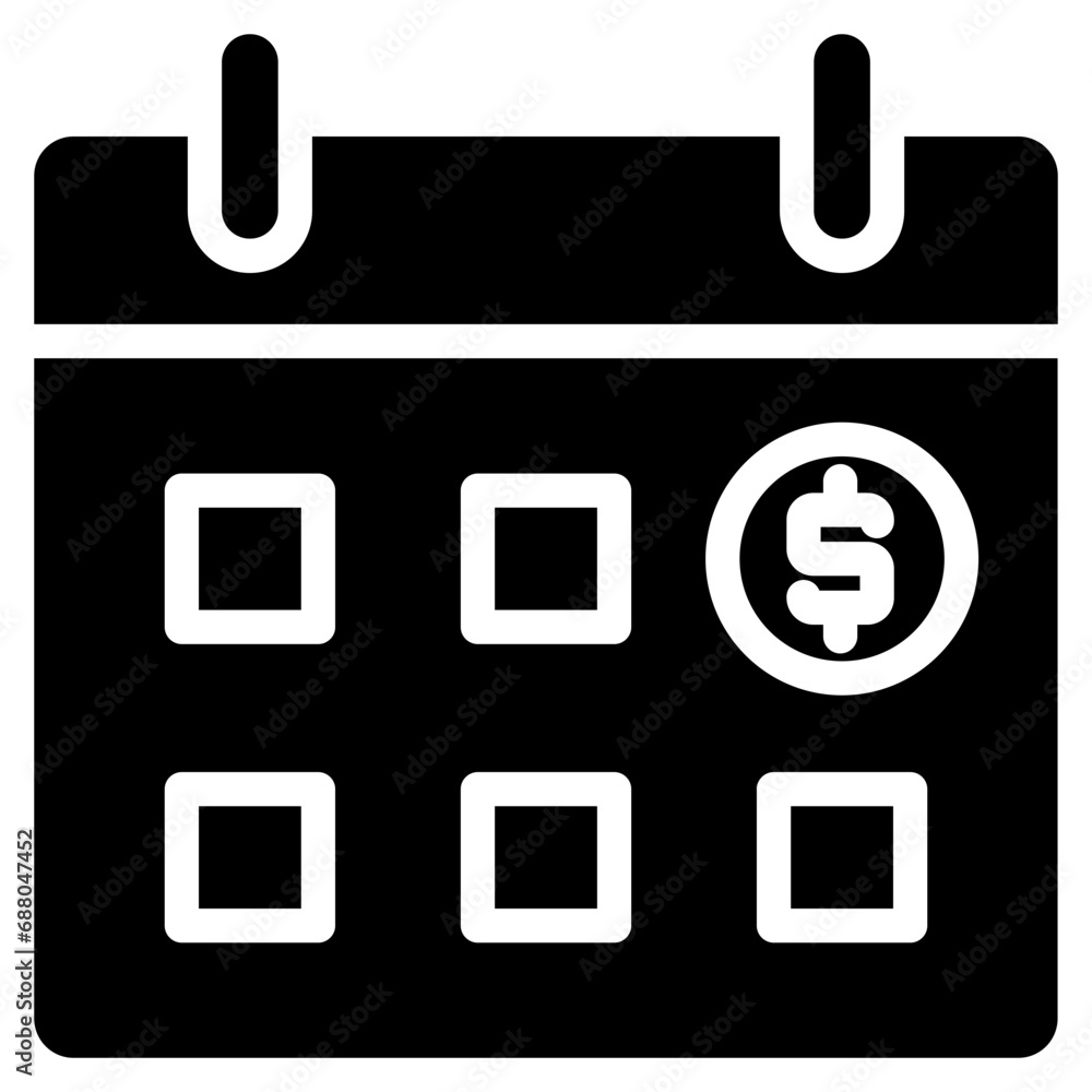 Monthly payment icon. Solid design. For presentation, graphic design, mobile application. Monthly payment icon. Solid design. For presentation, graphic design, mobile application.