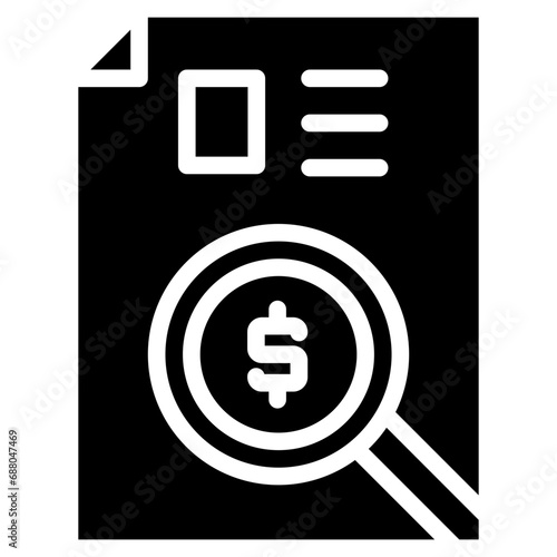 Checking credit bureau icon. Solid design. For presentation, graphic design, mobile application.