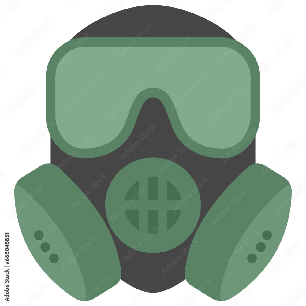 Gas mask icon. Flat design. For presentation, graphic design, mobile application. Gas mask icon. Flat design. For presentation, graphic design, mobile application.