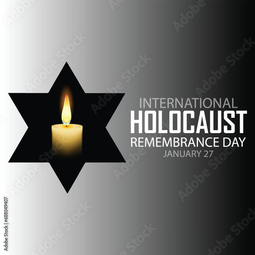 International Holocaust Remembrance Day vector. Star of David . January 27. Important day