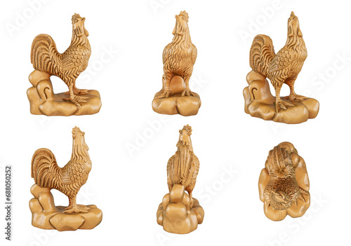 Fototapeta Naklejka Na Ścianę i Meble -  Free PNG 3d model of chicken in 12 zodiac animals on transparent background.