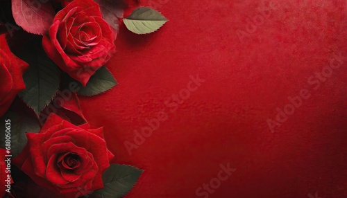 beauty red background with red rose leafs