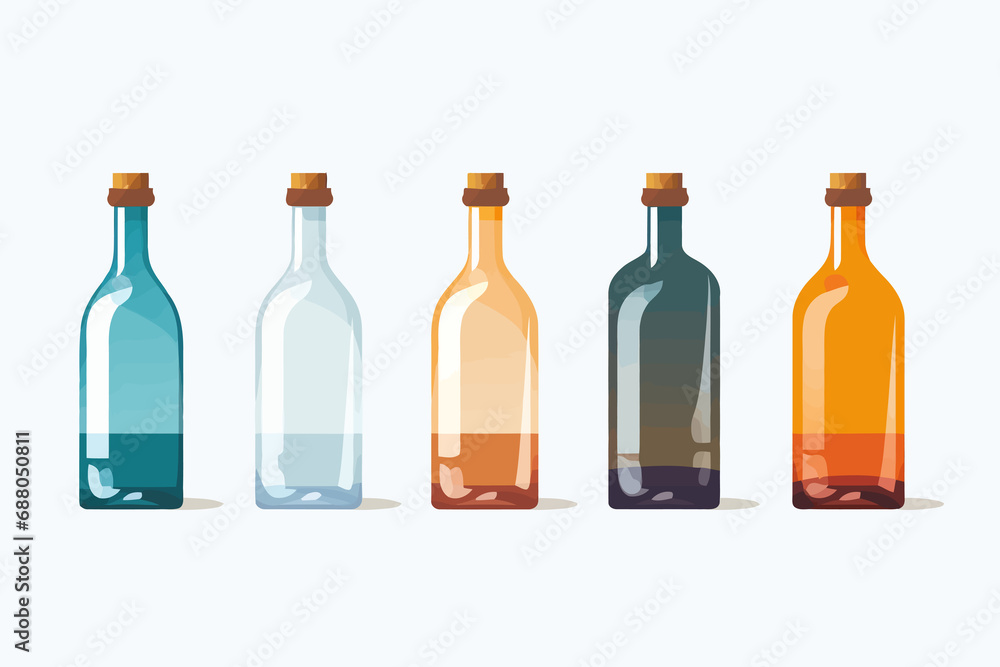 Glass bottles isolated vector style on isolated background illustration Glass bottles isolated vector style on isolated background illustration