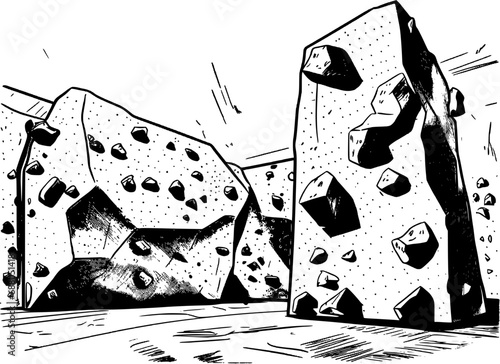 Indoor Bouldering Vintage Outline Icon In Hand-drawn Style
