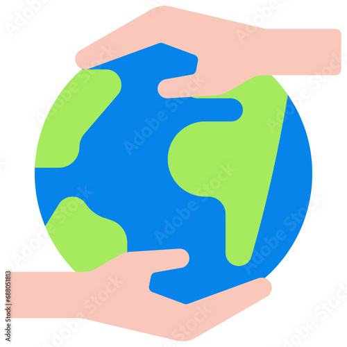 Hands Protecting World Icon