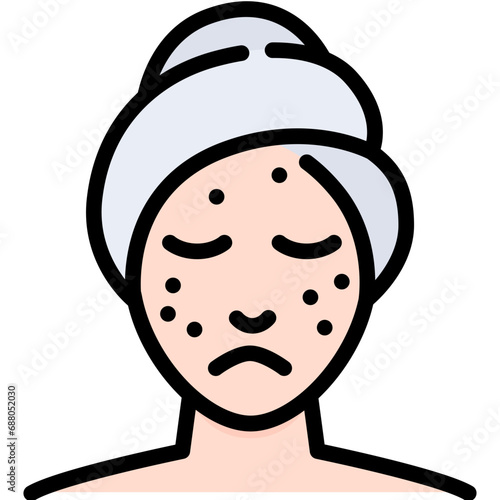 Dull skin icon. Filled outline design. For presentation, graphic design, mobile application.
