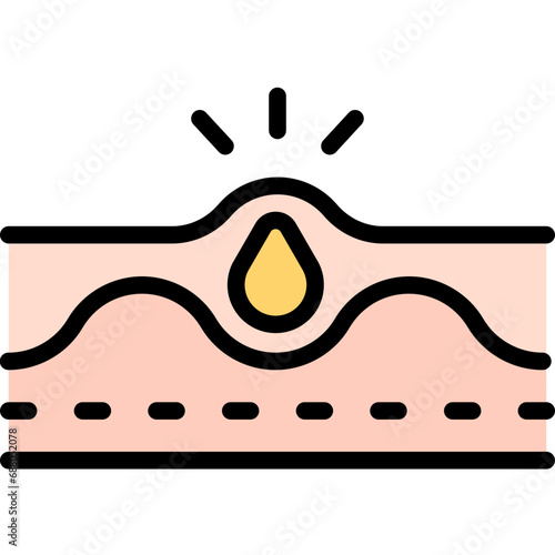 Acne icon. Filled outline design. For presentation, graphic design, mobile application.