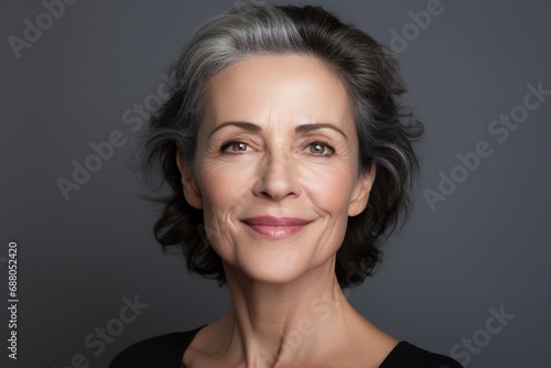 portrait woman beauty beautiful female senior face model skin elderly fashion girl hair healthy eye care clean adult studio attractive cosmetic mature middle aged