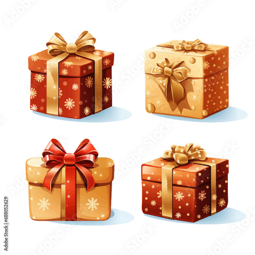gift, christmas, box, present, ribbon, bow, birthday, holiday, celebration, decoration, surprise, xmas, isolated, object, package, anniversary, red, gifts, gold, boxes, valentine, presents, wrap, cele