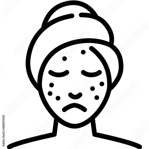 Dull skin icon. Outline design. For presentation, graphic design, mobile application.