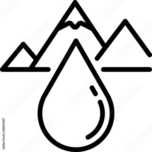 Mineral water icon. Outline design. For presentation, graphic design, mobile application.