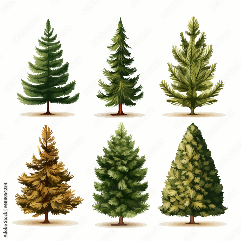 christmas, tree, winter, fir, holiday, vector, snow, forest, pine, green, illustration, celebration, nature, decoration, christmas tree, trees, season, new year, xmas, new, year, evergreen, design, sp
