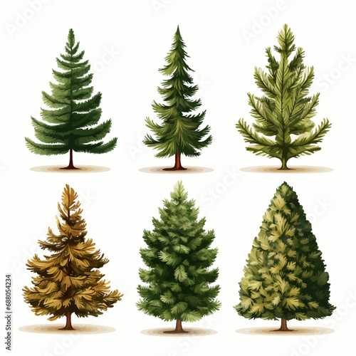 christmas, tree, winter, fir, holiday, vector, snow, forest, pine, green, illustration, celebration, nature, decoration, christmas tree, trees, season, new year, xmas, new, year, evergreen, design, sp