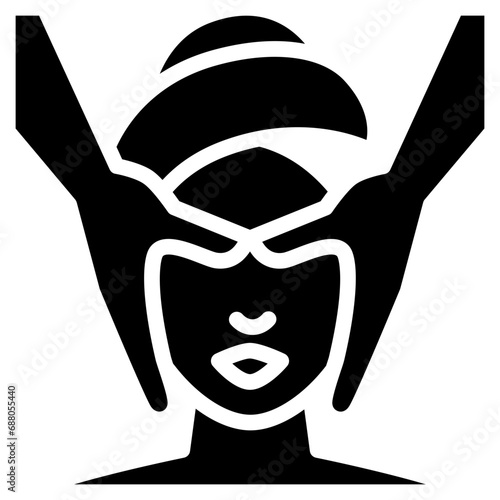 Massage face. Solid design. For presentation, graphic design, mobile application.