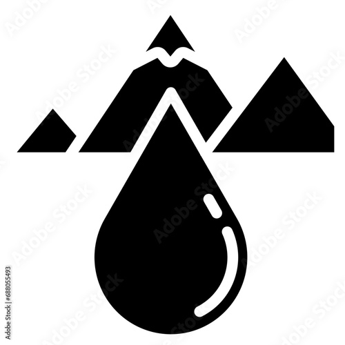 Mineral water icon. Solid design. For presentation, graphic design, mobile application.