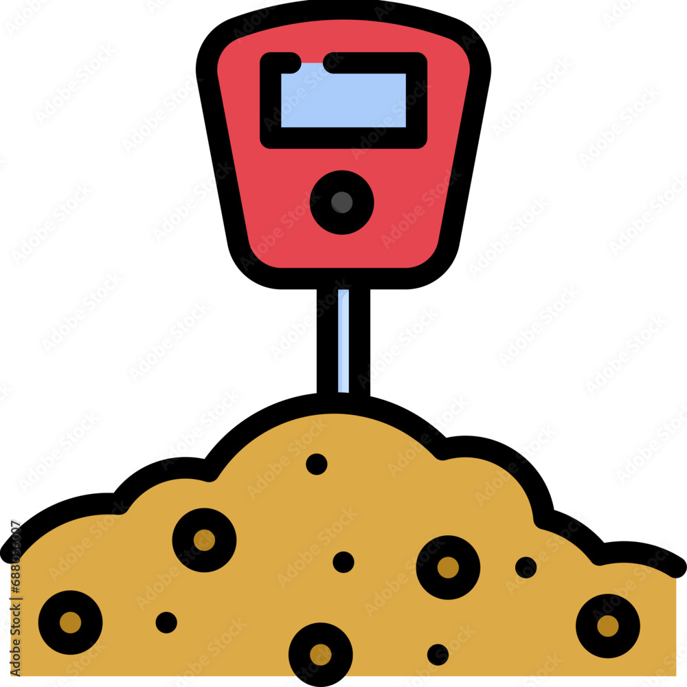 Soil meter icon. Filled outline design. For presentation, graphic design, mobile application.