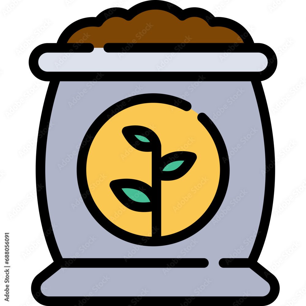 Organic fertilizer icon. Filled outline design. For presentation, graphic design, mobile application. Organic fertilizer icon. Filled outline design. For presentation, graphic design, mobile application.