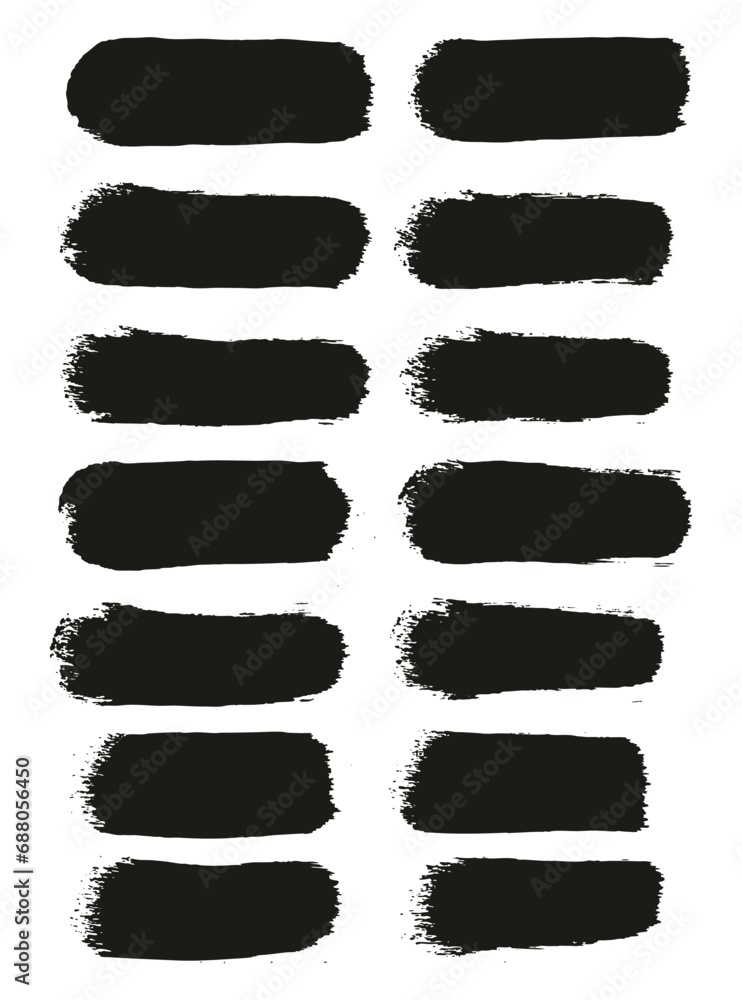 Hand Drawn Round Sponge Regular Artist Brush Straight Lines High Detail Abstract Vector Background Set Hand Drawn Round Sponge Regular Artist Brush Straight Lines High Detail Abstract Vector Background Set