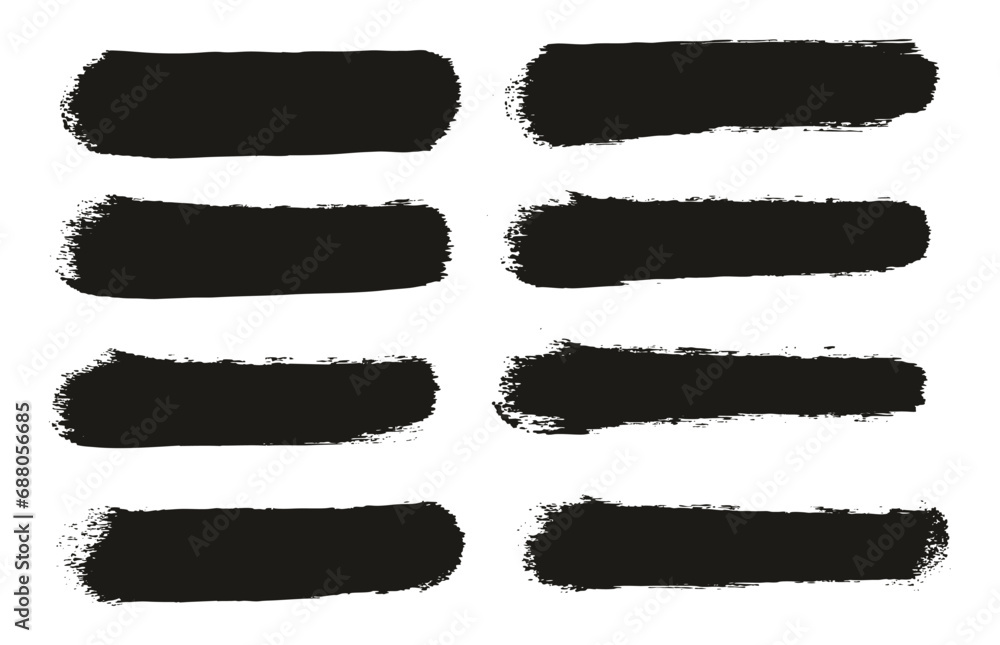 Hand Drawn Round Sponge Regular Artist Brush Straight Lines High Detail Abstract Vector Background Set Hand Drawn Round Sponge Regular Artist Brush Straight Lines High Detail Abstract Vector Background Set