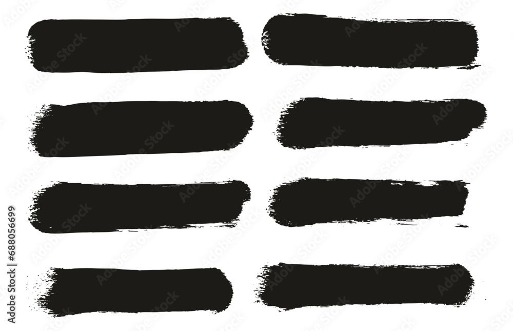 Hand Drawn Round Sponge Regular Artist Brush Straight Lines High Detail Abstract Vector Background Set Hand Drawn Round Sponge Regular Artist Brush Straight Lines High Detail Abstract Vector Background Set