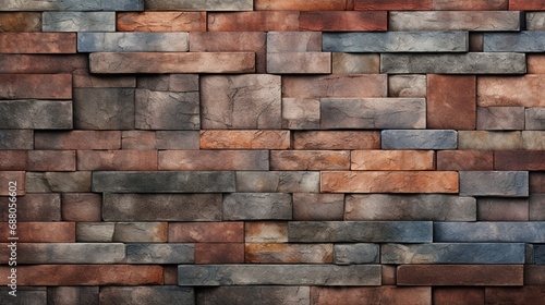 a diverse arrangement of bricks, each bearing unique markings and textures, forming an artistic and textured background for creative projects.
