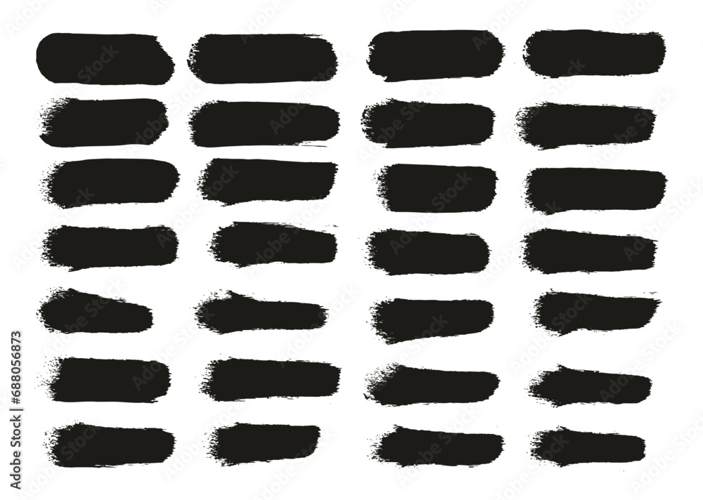 Hand Drawn Round Sponge Regular Artist Brush Straight Lines High Detail Abstract Vector Background Set Hand Drawn Round Sponge Regular Artist Brush Straight Lines High Detail Abstract Vector Background Set