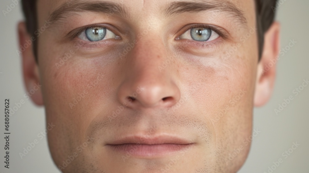 Capturing the close-up intensity in the man's eyes. Capturing the close-up intensity in the man's eyes.