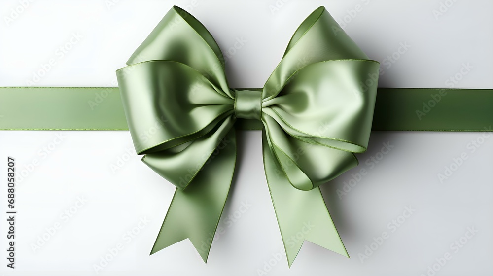 Green gift bow on a white background: postcard, screensaver, layout, congratulations, holiday, gift, surprise, bright, big (Ai) Green gift bow on a white background: postcard, screensaver, layout, congratulations, holiday, gift, surprise, bright, big (Ai)