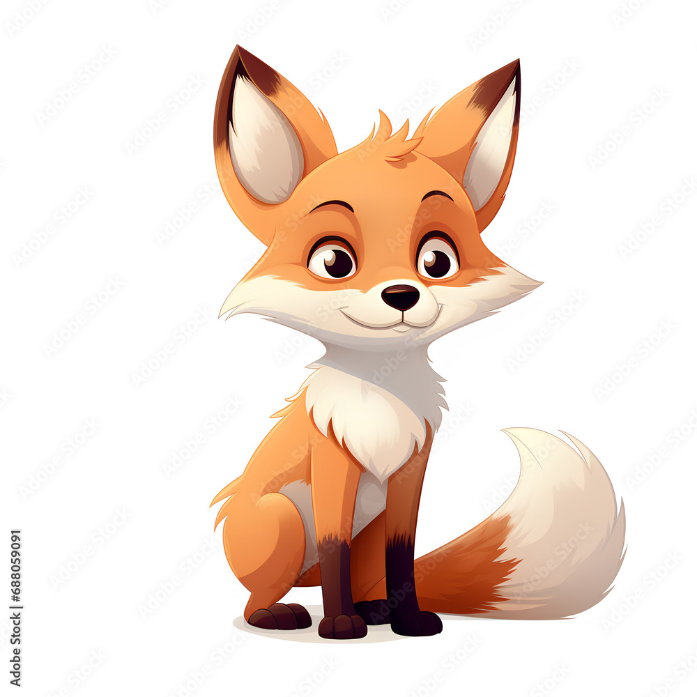 Obraz premium red fox cartoon