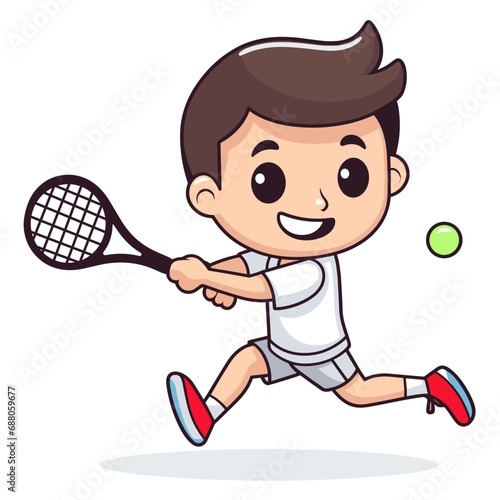 Tennis player cartoon caracter mascotte - vector illustration