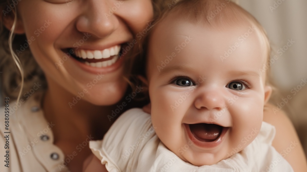 Joyful mom and baby create a heartwarming picture-perfect moment. Joyful mom and baby create a heartwarming picture-perfect moment.