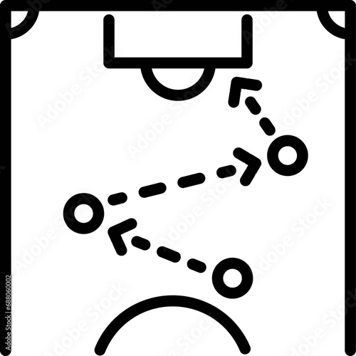 Player plan icon. Outline design. For presentation, graphic design, mobile application.