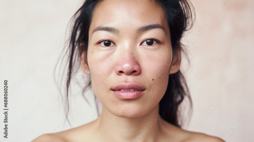 Natural beauty captured in a closeup of an Asian woman. Natural beauty captured in a closeup of an Asian woman.