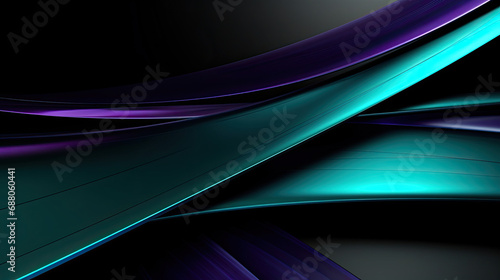 modern abstract minimalist shiny black and blue linear intersecting patterns and shapes in light emerald and purple style created with Generative AI Technology