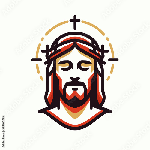 Christian symbol Jesus Christ falt logo icon. Christianity logo
