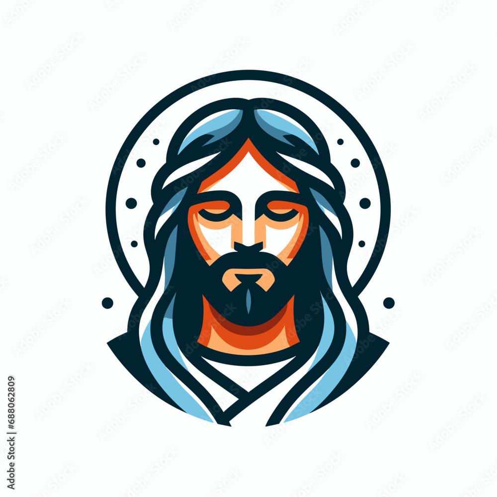 Christian symbol Jesus Christ falt logo icon. Christianity logo Christian symbol Jesus Christ falt logo icon. Christianity logo