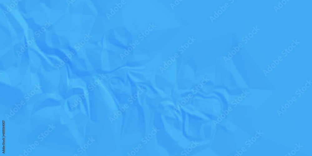 Obraz premium Sheet of crumpled blue paper as background, top view. Sheet of color crumpled paper as background. Space for design