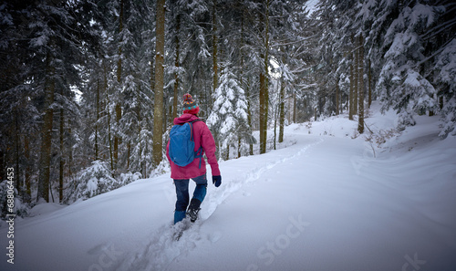 nice senior woman  hiking i...