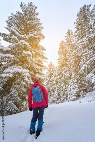 nice senior woman  hiking i...