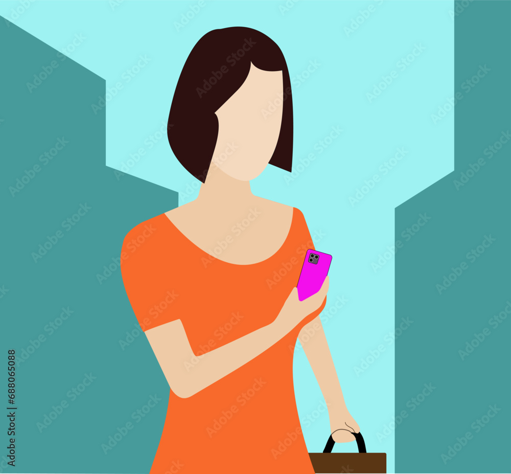 Stylish woman uses smartphone for surfing internet Stylish woman uses smartphone for surfing internet